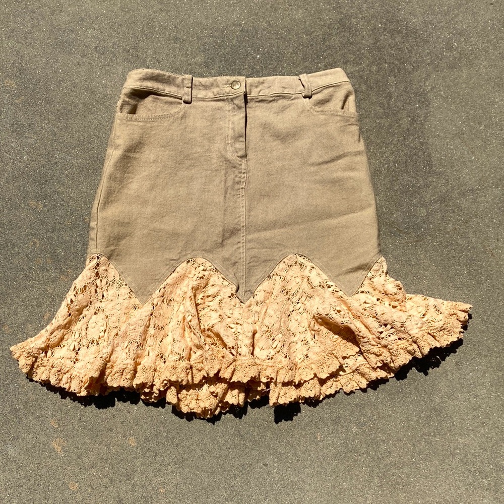 Nanette Lenore Denim and lace skirt